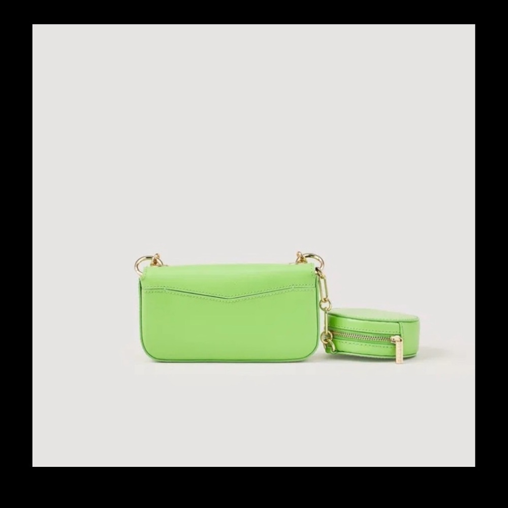 Sandro Vert Pomme Mini Purse Green Chain Strap Women's Bag - Picture 2 of 16